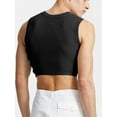 thumbnail image 6 of Men's Sleeveless O-neck Vests Mesh Patchwork Transparent Tank Tops, 6 of 6