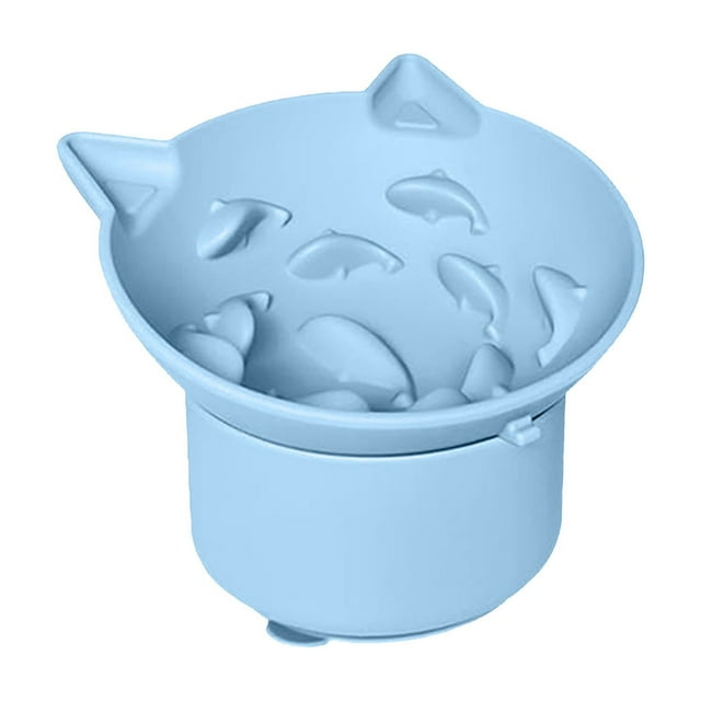 Hearth & Gear Bols Surélevés et pour Animaux en Silicone à Conception Inclinable Mangeoire pour Animaux Contenant Plat Chauffant pour Chat pour Ralentir l'Alimentation en Forme de Poisson pour Chats Petits Chiens 1 Pce Ensemble de Bols pour Chat à Alimentation Lente Mangeoire Lente Bols pour Chien