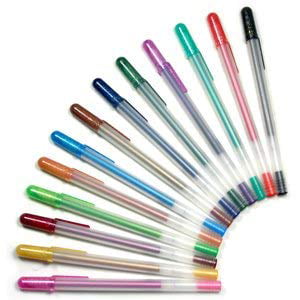 Sakura Gelly Roll Metallic Shiny Gel Pens Wallet of 12 Assorted Colours SA 291 