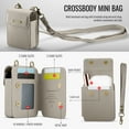 thumbnail image 6 of Women's Small Mini Size Crossbody Bag Purse with Shoulder/Wrist Strap Lanyard, RFID Blocking Credit Card Holder Slots, PU Leather Lightweight Phone Bag for Galaxy Z Flip 6/5/4/3 & Moto Razr, Gray, 6 of 7