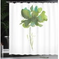 thumbnail image 3 of Ambesonne Watercolor Flower Shower Curtain, Poppy Flower Art, 69"Wx75"L, Apple Green, 3 of 4