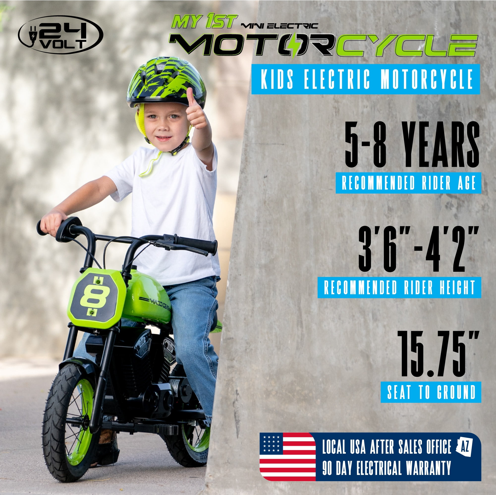 Madd Gear My 1st Mini Electric Motorcycle – 24V Battery, 10 MPH, 12" Wheels, Ages 5-8