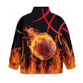 thumbnail image 5 of Uorisanigo Kids Sweatshirt Girls Soft Half Zip Pullover Sweatshirt Oversized Fire Basketball Print Long Sleeve Sweaters No Hood Quarter Zipper Hoodies Fall Spring Outfits Clothes, 5 of 7