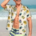 thumbnail image 5 of KLL Men's Hawaiian Shirt Short Sleeve Button Down Beach Shirts-Travel Elements, 5 of 5