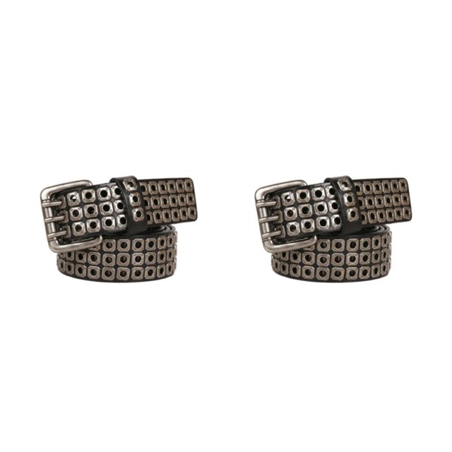 Sonducket Cinturones con tachuelas con estilo Cinturón ajustable hueco Hip Hop Hombres Casual Punk Hombre Correa Jeans Cintura Banda con hebilla Type3 NO3