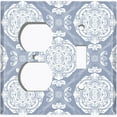 thumbnail image 4 of Metal Light Switch Plate Cover Mandala Gray White Floral Pattern Damask MDL077, 4 of 13