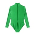 thumbnail image 6 of Zaldita Women's Ballet Dance Leotard Mock Turtleneck Long Sleeve Gymnastic Bodysuit Dancewear Green XXL, 6 of 7