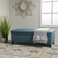 thumbnail image 2 of GDF Studio Heathbrooke Contemporary Tufted Storage Ottoman, Blue and Dark Brown, 2 of 11