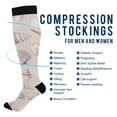 thumbnail image 2 of FORMRS Womens Knee High Socks Casual Long Thick Travel Daily Wear, 1 Pair, Purple Watercolor Seashells, 2 of 6