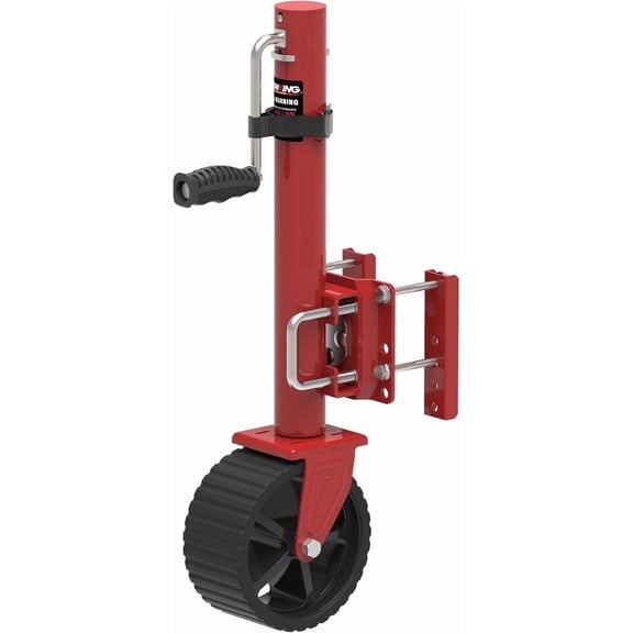 TOWKING 2000 lbs 8-Inch Wheel Trailer Jack, 13" Vertical Movement for RV Boat & Utility Trailers,Red