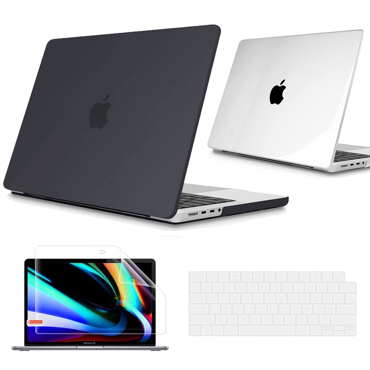 3-In-1 Protection Kit for 2023-2021 Apple Macbook Pro 16 inch A2780 A2485  with M2 M1 Pro/Max chip, TPU Clear Keyboard Cover, Trackpad Protector x2