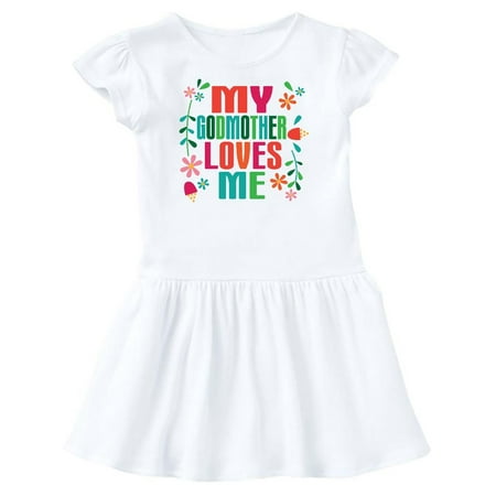 

Inktastic My Godmother Loves Me Girls Gift Toddler Girl Dress