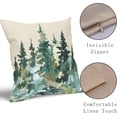 thumbnail image 3 of Watercolor Dark Green Teal Tree Pillow Covers 18X18 Inch Rustic Nature Forest Decorative Pillow Cases Set of 2 Winter Christmas Farmhouse Throw Pillows Home Decor for Sofa Couch Party Outdoor, 3 of 6