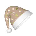 thumbnail image 2 of Honeii Egg and Avocado Print Hat Santa Claus Hat For Xmas Party, Christmas Caps For Boys Girls Child,Christmas Beanie, 2 of 6