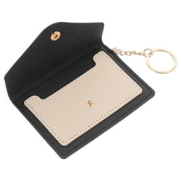 Leather Students Cover Sleeve Key Chain Key Ring Bus Bank Holder Bag Small Cover Crazy Horse Yellow Brown Walmart