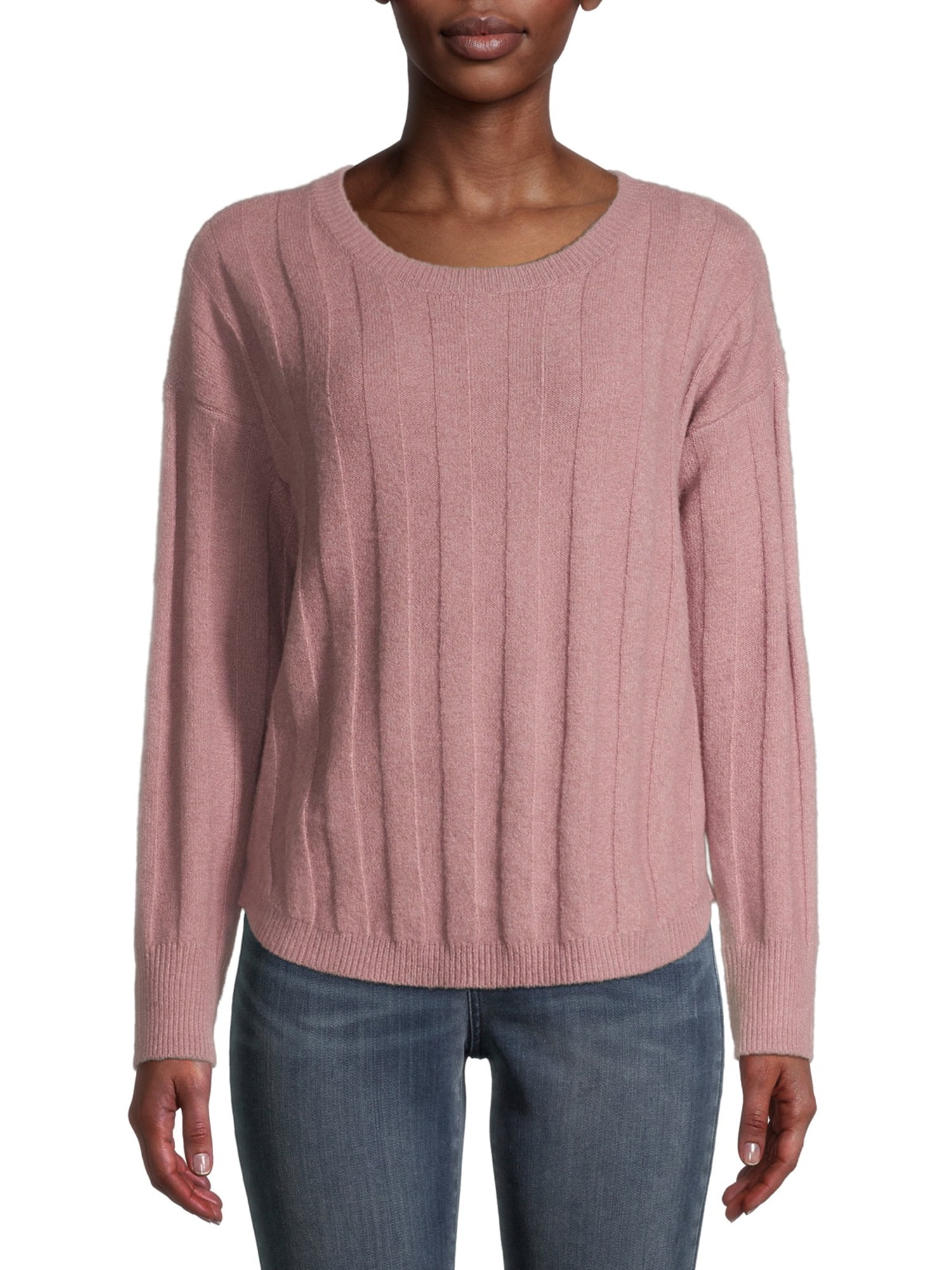 Pink Rose Women's Juniors Stitch Back Sweater