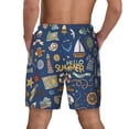 thumbnail image 2 of Lsque Mens Swim Trunks Marine Nautical Pattern - Bathing Suit Compression Liner - Beach Swim Shorts Swimwear - (S-3XL) - Stretch Quick Dry -Large, 2 of 9