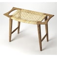 thumbnail image 1 of Butler Specialty Tristan Wood And Rattan Stool In Natural, 1 of 4