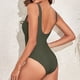 thumbnail image 4 of Traje de baño de una pieza para mujer, moda de primavera para mujer, conservador, color sólido, estilo falda, conjunto de traje de baño con abertura, traje de baño de moda de playa para mujer, trajes, 4 of 4