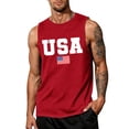 thumbnail image 2 of LNZGNM Mens 4th of July Tank Tops Big and Tall USA Flag Sleeveless Shirts Casual Muscle Graphic Tank Tops Beach Summer Tee,Red XL, 2 of 4