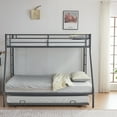 thumbnail image 3 of Zimtown Twin over Full Metal Bunk Beds with Daybed, Bed with Trundle, Bed Frame,Gray, 3 of 6