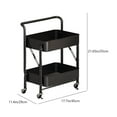 thumbnail image 2 of LKJJLIQ 2 Tiers Plastic Rolling Utility Cart with Wheels, Multi Functional Storage Trolley Mobile Shelf Rolling Storage Cart Organizer for Office Living Room Kitchen, 2 of 5