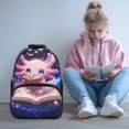 thumbnail image 2 of Yuyamidu 17 Inch Study Axolotl Kids School Backpack for 6-12 Elementary Students with Adjustable Padded Straps Large Capacity Cute Back to School for Boys and Girls, 2 of 7