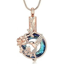 Hummingbird Urn Necklace for Ashes Keepsake Pendant for Women Men Cremation Ashes Jewelry for Loved One