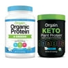 Orgain - Organic Vegan, Gluten Free Plant Based Protein & Greens Powder - Vanilla Bean (1.94 LB) + Keto Protein Powder - Vanilla (0.97 LB)