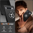 thumbnail image 4 of KOMI for Google Pixel 8 Pro Case, Slim Tough Rugged Shockproof Protective Pixel 8 Pro Phone Case with Metal Ring Kickstand for Google 8 Pro Case, Black, 4 of 5