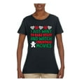 thumbnail image 2 of I Just want to Make Stuff and Watch Christmas Movies Ugly Christmas Sweater Womens Graphic T-Shirt, Black, 3XL, 2 of 3