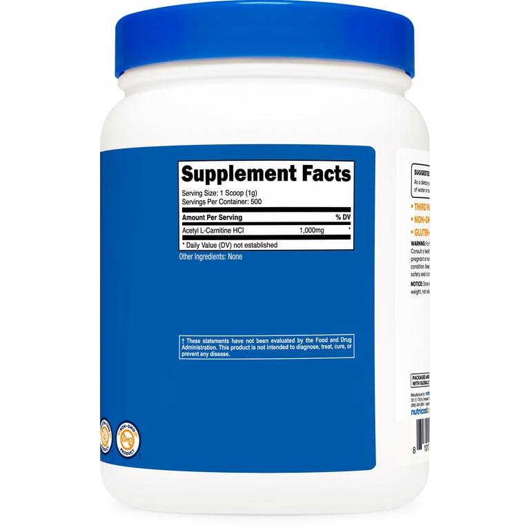 Nutricost Acetyl L-Carnitine (ALCAR) Powder 500 Grams
