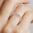 thumbnail image 4 of Eternity Ring Wedding Band for Women 925 Sterling Silver 14K Gold Plated Cubic Zirconia Twisted Rope Eternity Band for Women Engagement Tail Ring For Women valentines day gifts #02 Rose Gold,8, 4 of 4