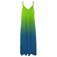 thumbnail image 3 of Vivid Green to Classic Blue Ombre Sleeveless Dress fairy dress womens dress Female Women's, 3 of 5