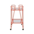thumbnail image 3 of Linon Lawsonia 2-Tier Mid-Century Mobile Bar Cart with Mirrored Top, 32.5" Tall, 27 lb, Coral, 3 of 16