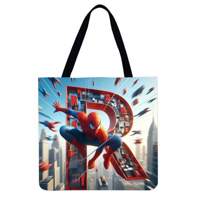 (R) Bolso shopping lino con letras Spider-Man