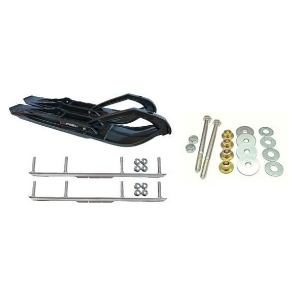 C&A Pro Black XCS Snowmobile Skis w/ 4.5" Shaper Bars Complete Kit Ski-Doo ZX[ADSA]/REV/RT/XPXM 2000 & Newer