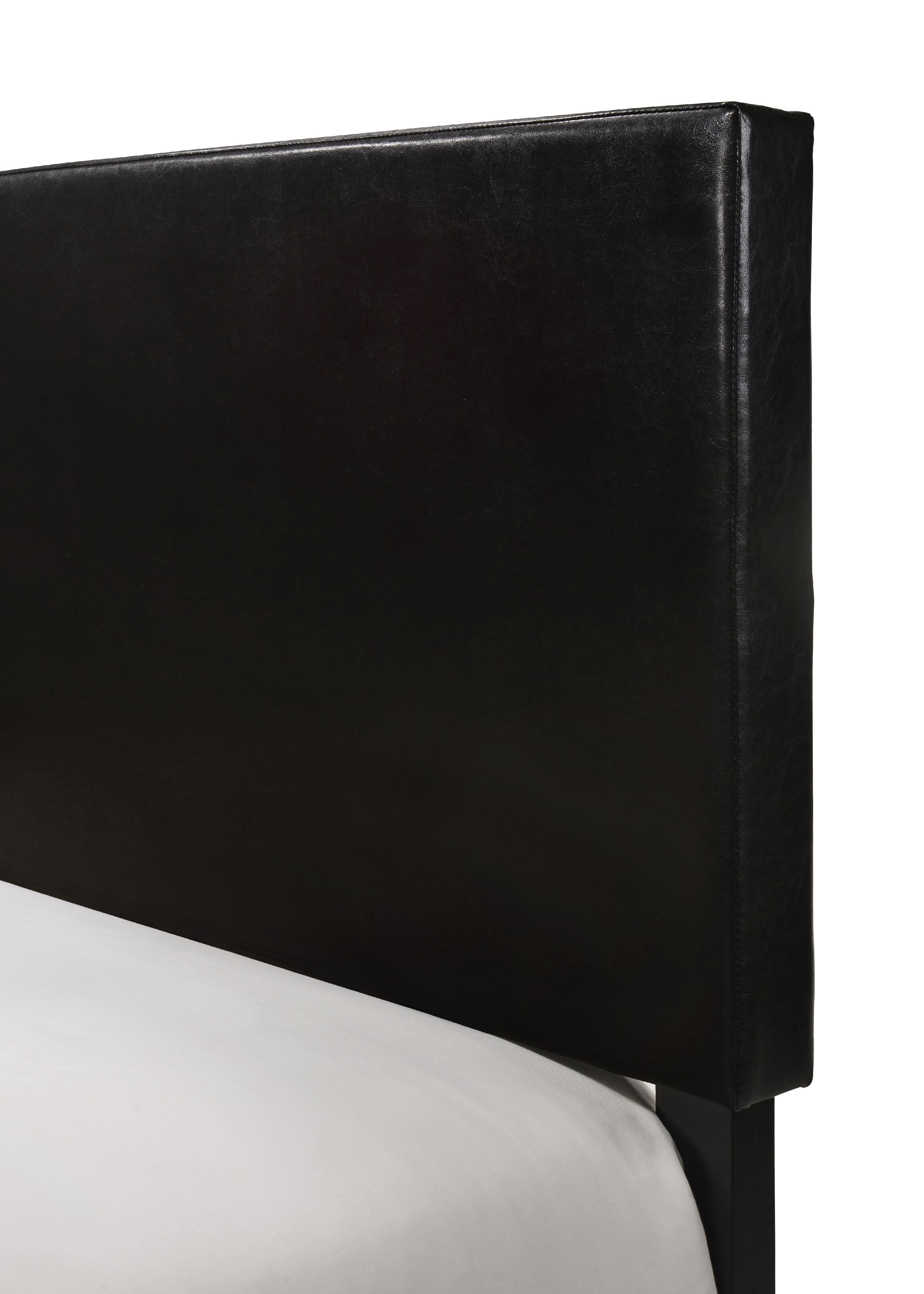 Crown Mark Erin Faux Leather Bed, Black