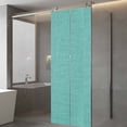 thumbnail image 3 of Vintage Teal Green Window Privacy Film, Farmhouse Retro Solid Color Linen Texture Static Cling UV Sun Blocking Heat Control Window Tint, Non-Adhesive One Way Windows Privacy Cover 23.6''x59'', 3 of 7