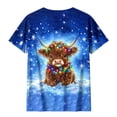thumbnail image 5 of Axdhxbd Womens Christmas Shirt Cute Highland Cow Graphic Tees Xmas Short Sleeve Crew Neck Tshirts Plus Size Holiday Tops S-5XL, 5 of 7