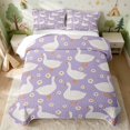 thumbnail image 2 of Erosebridal Goose Bed Spread Queen for Girls, Purple Daisies Queen Coverlet Set, 3pcs 1 Quilt and 2 Pillowcases, 2 of 7