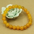 thumbnail image 3 of Natural Yellow Agate Gemstone 8mm Round Beads Stretch Bracelet 7" Unisex, 3 of 6