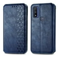 thumbnail image 2 of Wallet Case for Motorola G Pure, Magnetic PU Leather Kickstand Flip Cover with Card Holder Shockproof TPU Shell Embossed Pattern Folio Case for Motorola G Pure, Blue, 2 of 6