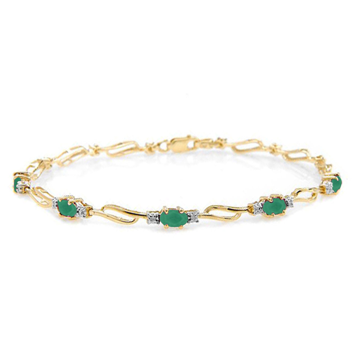 Galaxy Gold 14k Solid Gold Tennis Bracelet with Natural Emeralds 