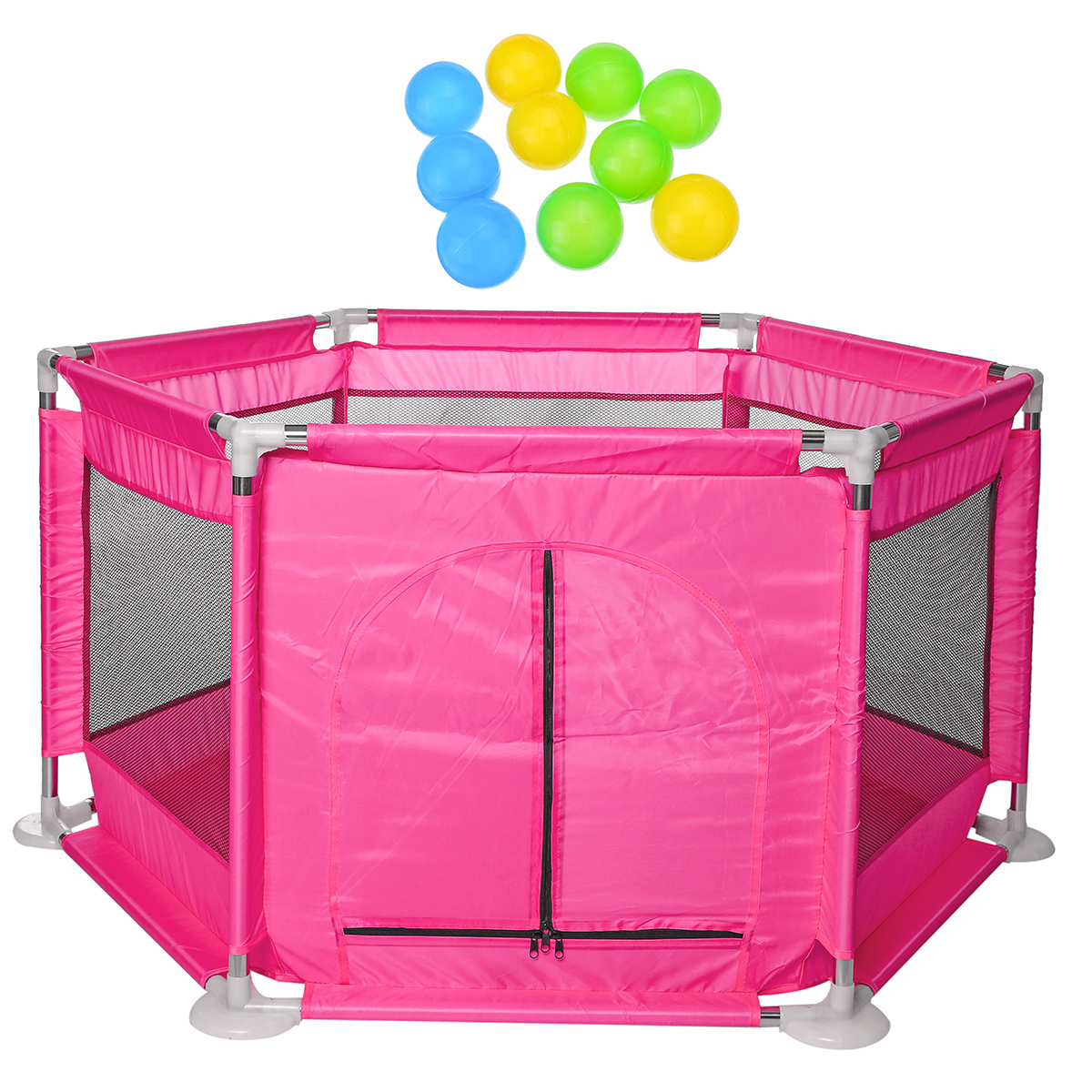 6side Baby Folding Portable Playpen Pool Kids Play Room Yard Tent