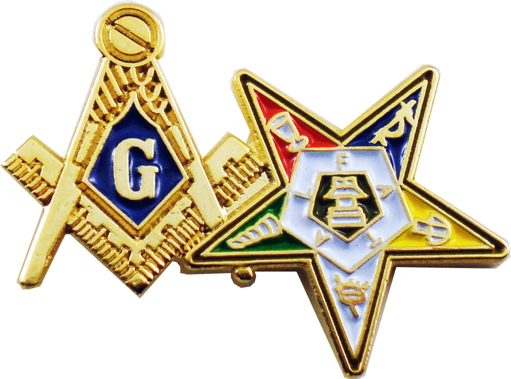 Mason Masonic Freemason Lapel Pin Tools of the Craft Gold Pin 1/2"