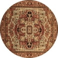 thumbnail image 1 of Ahgly Company Indoor Round Oriental Brown Industrial Area Rugs, 4' Round, 1 of 4