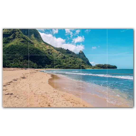 Picture-Tiles.com: Beach Ceramic Tile Wall Mural WAL500102-53S. 21.25"W x 12.75"H using (15) 4.25" x 4.25" Ceramic Tiles-Satin Finish