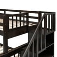 thumbnail image 6 of Bellemave Twin Over Full Bunk Beds with Stairs, Wood Bunk Bed Frame with Storage Drawers and Open Shelves for Teens, Adults, Espresso, 6 of 17