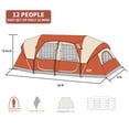 thumbnail image 4 of CAMPROS CP 12 Person Cabin Tent, 2 Room Extra Large Straight Wall Camping Tents Waterproof Windproof with Top Rainfly, 6 Large Mesh Windows, Double Layer, Easy Set Up Family Tent, 4 of 4